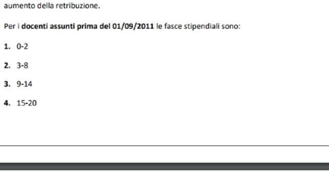 ricostruzione di carriera e fasce stipendiali