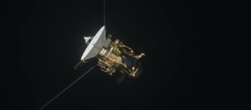 Cassini spacecraft blasted in the skies above Saturn [Image via YouTube/NASA Jet Propulsion Laboratory]