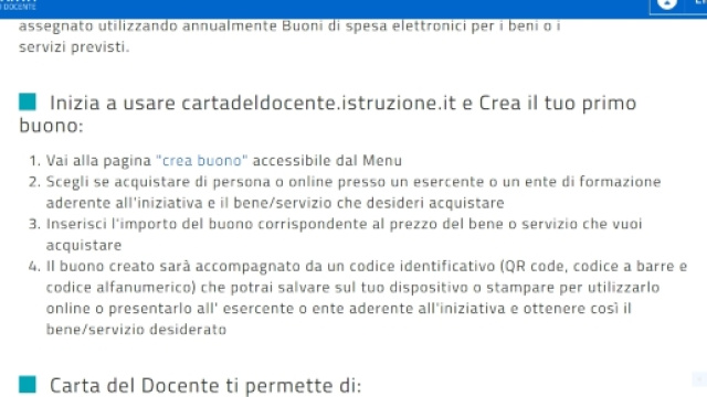 come utilizzare la carta del docente
