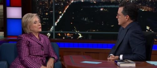Hillary Clinton and Stephen Colbert [Image via 'The Late Show' with Stephen Colbert/YouTube screencap]
