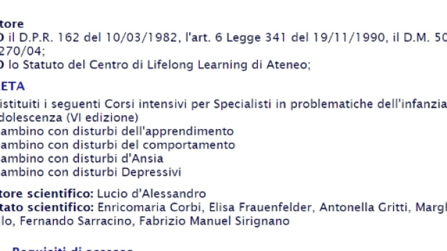 corsi di perfezionamento Suor Orsola Benincasa