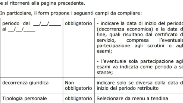 Dichiarazione dei servizi, come compilarla