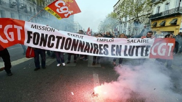 Manifestation de fonctionnaires &agrave; Marseille