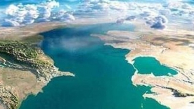 In foto: il Mar Caspio ripreso dall'alto