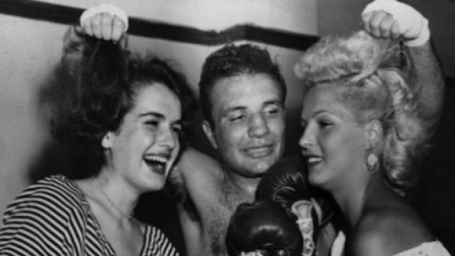 Jake La Motta con la moglie Vikki e Fulvia Franco, moglie di Tiberio Mitri