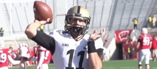 Purdue QB David Blough will face the tough Michigan defense this afternoon. [Image via YouTube NBA]
