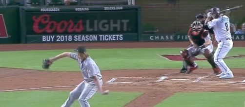 Arizona's Ian Pennetta had eight RBIs to lead the Diamondbacks to a 13-11 win over Miami on Friday. [Image via MLB/YouTube]