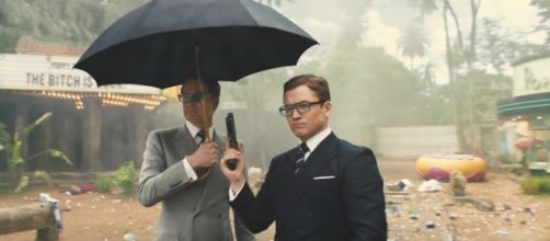 Taron Egerton (right) and Colin Firth (left) reunite in the newest "Kingsman" spy thriller - YouTube/20th Century Fox