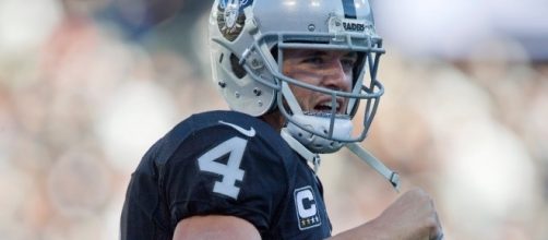 Derek Carr looks to lead the Oakland Raiders to a 3-0 start with a win against the Redskins on Sunday night. [Image via NFL/YouTube]