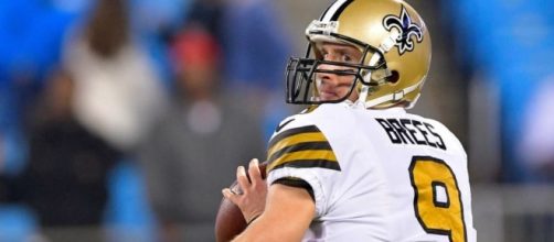 Drew Brees had three touchdown passes to lead New Orleans to a 34-13 win over Carolina on Sunday. [Image via NFL/YouTube]