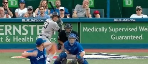 The Yankees' Greg Bird provided three RBIs in Saturday's 5-1 victory over Toronto. [Image via MLB/YouTube]