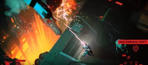 Beating bosses in &lsquo;Ruiner&rsquo; will be very challenging. Photo via DevolverDigital/YouTube