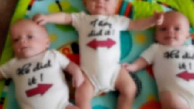 I tre gemellini erano tutti maschi e avevano da poco compiuto i 5 mesi