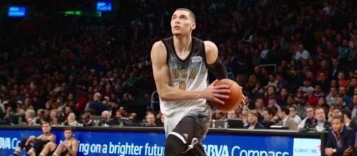 Bulls guard Zach LaVine is doing well with his recovery -- [NBA / YouTube screencap]