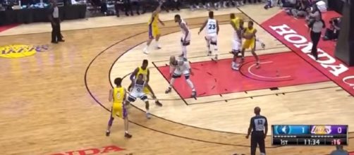 LA Lakers rookie Lonzo Ball has his NBA preseason debut on Sept. 30. - Youtube screen capture / ESPN