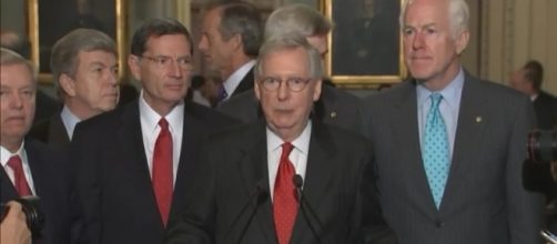 Press briefing with Senate Republicans over Graham-Cassidy repeal failure / [screenshot from PBS Newshour - YouTube:https://youtu.be/zTFoxS4Fyyg