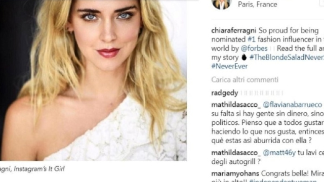 Forbes incorona Chiara Ferragni fashion influencer pi&ugrave; importante