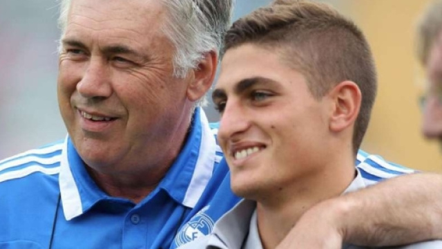 Marco Verratti et Carlo Ancelotti