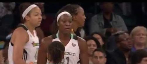 Tina Charles and the NY Liberty travel to Dallas to play the Wings on Sunday for their final game of the regular season. [Image via WNBA/YouTube]