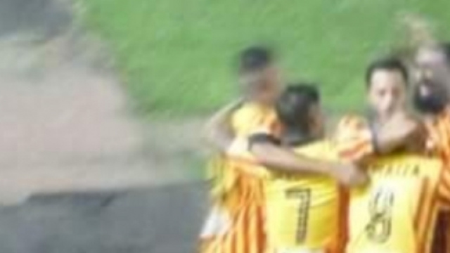 L'esultanza dopo il gol di Di Piazza.