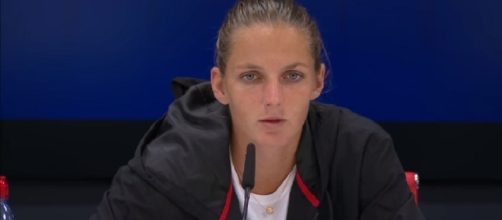 Karolina Pliskova during a press conference at 2017 US Open/ Photo: screenshot via US Open Tennis Championships official channel on YouTube
