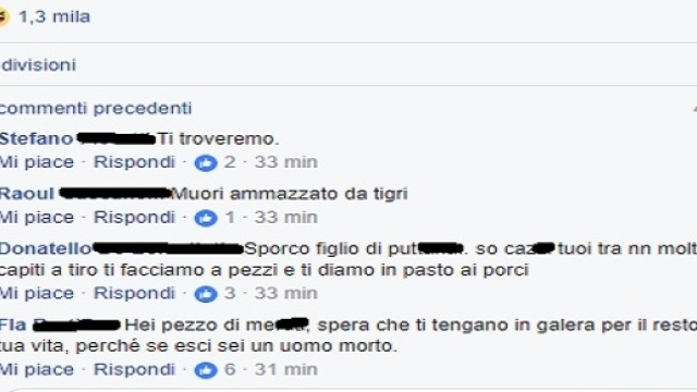 Alcuni delle migliaia di commenti pubblicati sulla bacheca di Butungu
