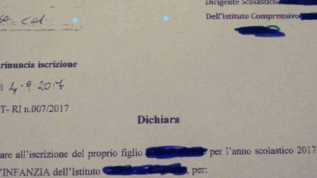 La lettera di ritiro del bambino dalla scuola condivisa su Facebook.