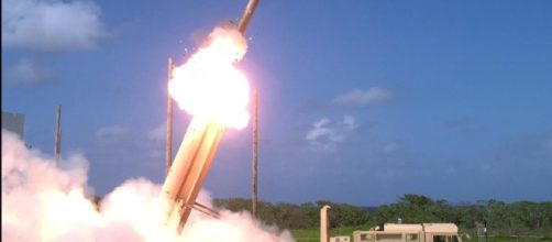 THAAD missile defense system. https://upload.wikimedia.org/wikipedia/commons/f/fe/THAAD_missile_launch_on_Wake_Island.jpg