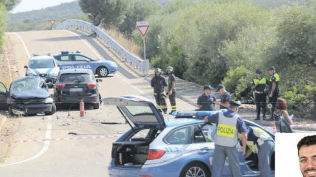 Il luogo del tragico incidente in cui ha perso la vita Ivan Valente, nella foto piccola in basso a destra.