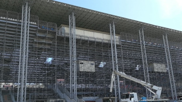 La tribuna dello stadio "Ezio Scida"