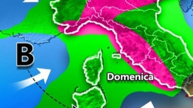 Il flusso ciclonico che interesser&agrave; il Mediterraneo