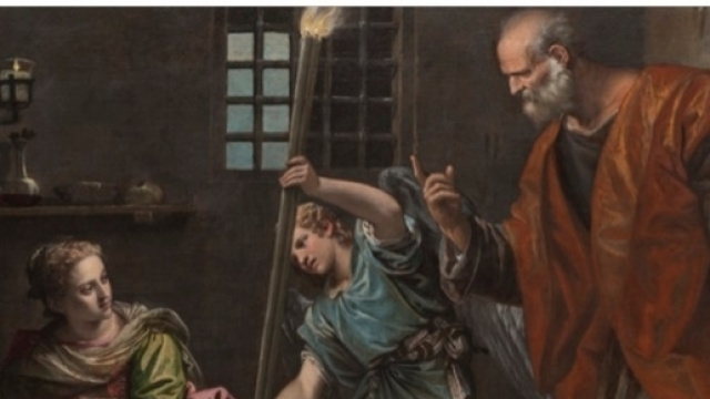 Uno dei dipinti restaurati: Sant'Agata in Prigione visitata da Pietro, Paolo Caliari, 1566