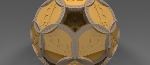 A digital bitcoin soccer ball. [Image credit: fdecomite via Flickr]