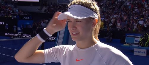 Eugenie Bouchard during an on-court interview at 2017 Australian Open/ Photo: screenshot via Australian Open TV channel on YouTube