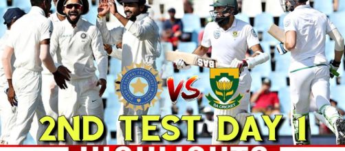 Indians celebrate on Day 1 of second test. Image credit screen shot (Youtube-cric7 sports)