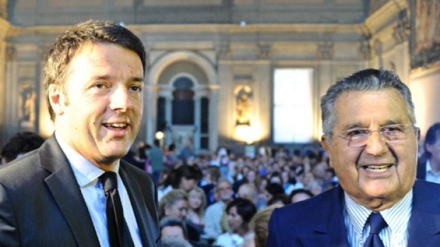 Carlo De Benedetti e Matteo Renzi