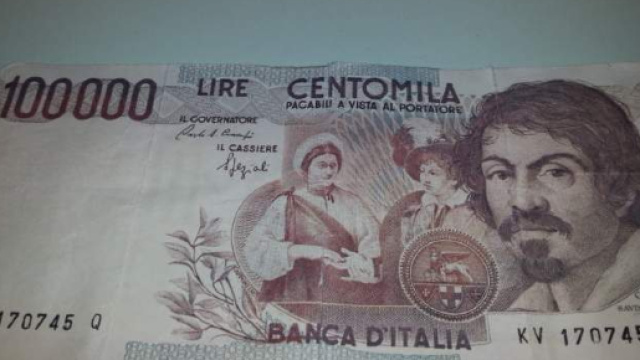 Il Caravaggio, la vecchia banconota da 100.000 Lire