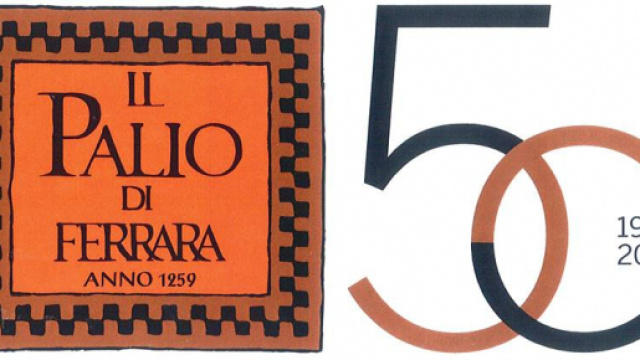 Il logo del cinquantesimo anniversario del Palio di Ferrara realizzato dallo Studio Borsetti (fonte: Ente Palio Citt&agrave; di Ferrara)