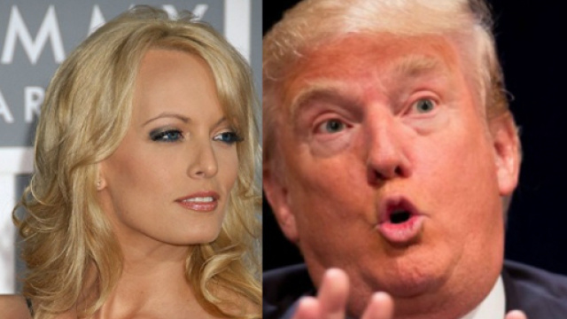 L'ex pornodiva Stormy Daniels ed il presidente USA, Donald Trump