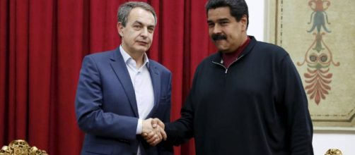 Zapatero (Espa&ntilde;a) junto al dictador Maduro (Venezuela)