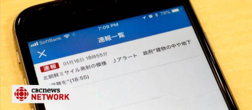 A Japanese national broadcaster erroneously sent out an alert over an incoming North Korean missile [Image credit: CBC News/YouTube]