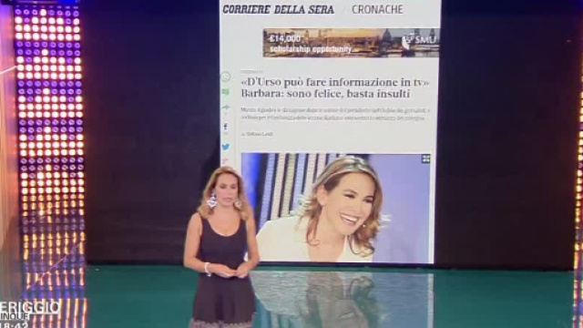 Barbara D'Urso, denuncia shock