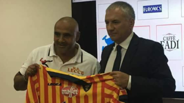 Liverani, mister del Lecce e Meluso, diesse del Lecce.