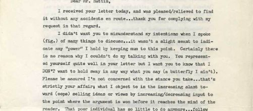 Page one of letter from Ed Kemper [Image via the author]