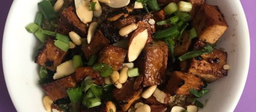 Photo taken by me. This salad took about 15 minutes in total to create