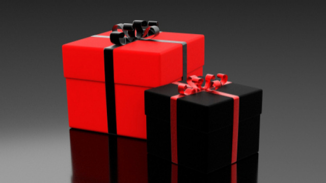 regali a luci rosse sotto l'albero