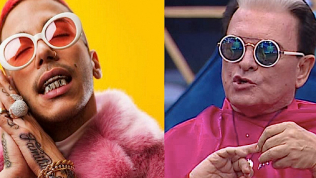 Sfera Ebbasta a sinistra, Malgioglio a destra