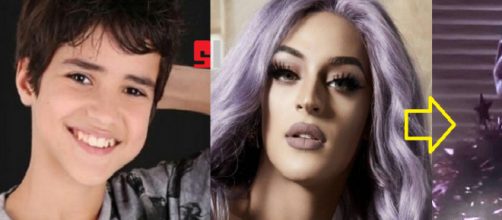 Ator mirim de A For&ccedil;a do Querer se veste de mulher para imitar Pabllo Vittar