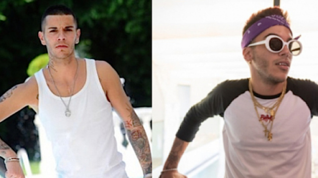 A sinistra Emis Killa, a destra Sfera Ebbasta