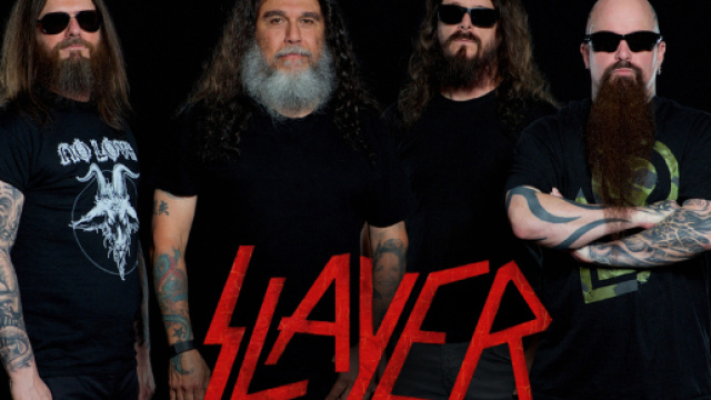 Immagine dei quattro componenti della band metal degli Slayer